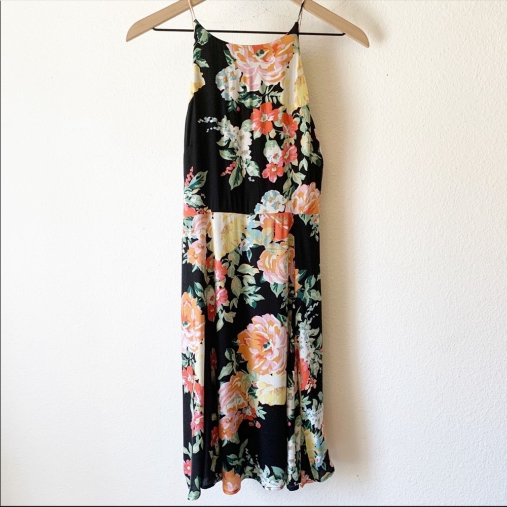 Chandler Henry Floral Black Mini Dress